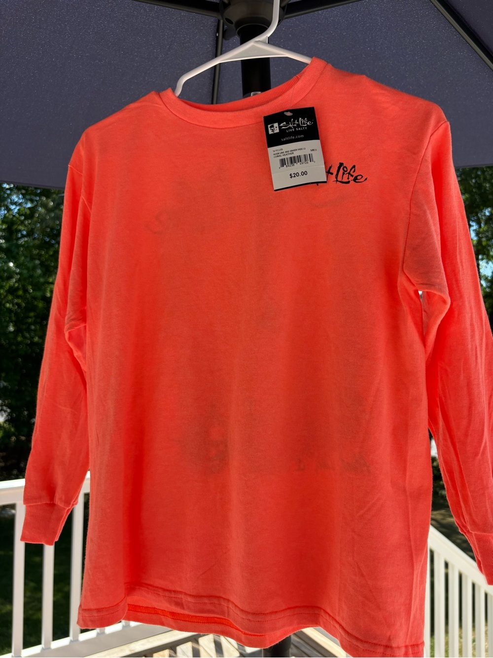 Salt Life Neon Coral Long Sleeve Tee